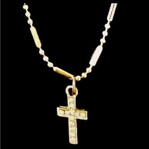 Gold Cross Pendant Necklace for Women - Dainty Religious Jewelry